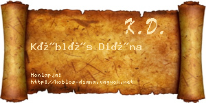 Köblös Diána névjegykártya