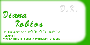diana koblos business card